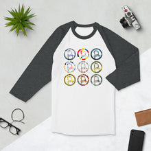Famous Art Logo 3/4 sleeve raglan shirt