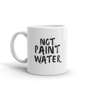 "Not Paint Water" Black Graffiti Mug