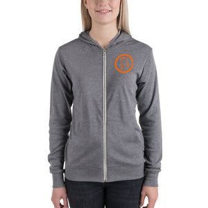 Orange Easel Lightweight Unisex zip hoodie