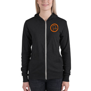 Orange Easel Lightweight Unisex zip hoodie