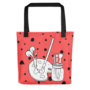 Doodled Art Supplies Pink Tote bag