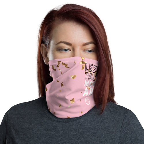 Less Talk More Art Face Covering (pink/gold)