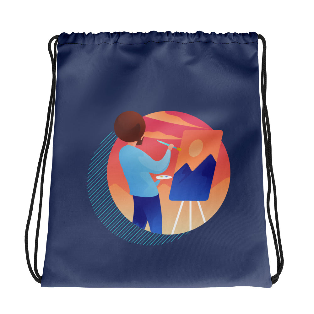 Happy Painter Drawstring bag
