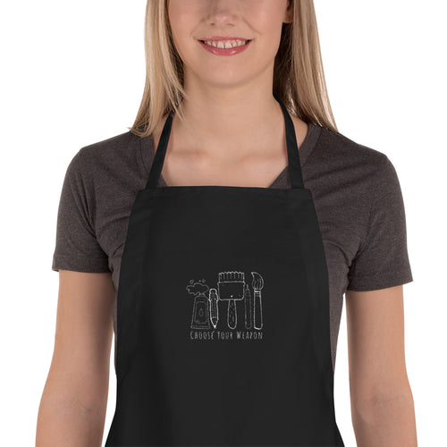 Choose Your Weapon - Embroidered Art Apron