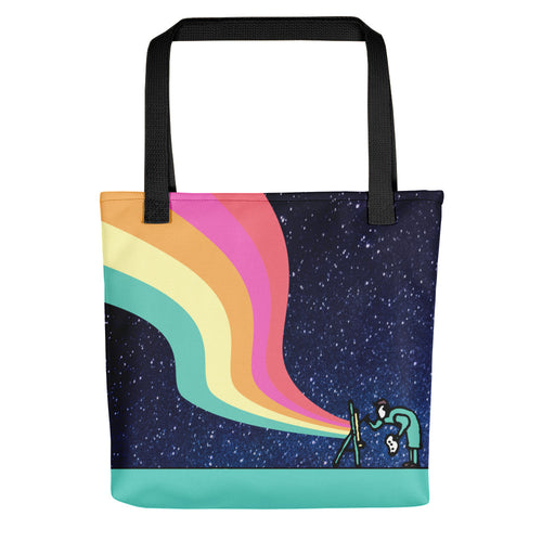 Starry Night Rainbow Tote bag