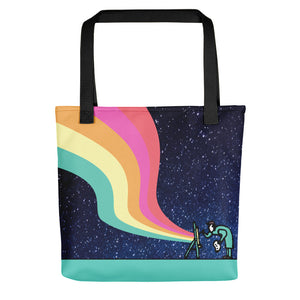 Starry Night Rainbow Tote bag